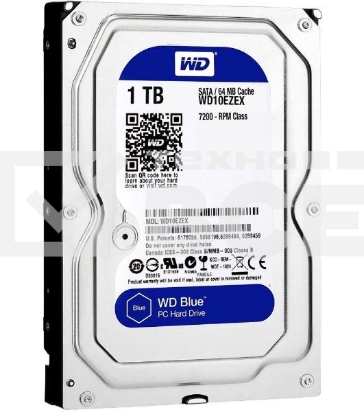 Жесткий диск Western Digital 1Tb 7200rpm WD10EZEX Original SATA-III Caviar Blue 64Mb 3.5