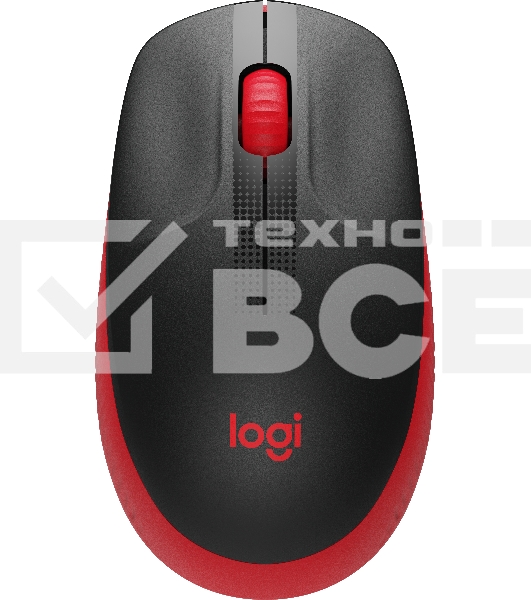 Мышь беспроводная Logitech M190 черный/красный, 1000 dpi, радиоканал, USB, кнопки - 3