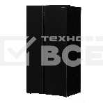 Холодильник Hyundai CS5003F черное стекло двухкамерный Side by Side 331/165л морозилка сбоку, фото2