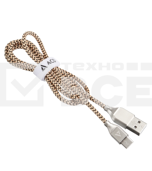 Кабель USB ACD-Titan Type-C ~ USB-A Нейлон, 1м, желто-черный (ACD-U927-C2Y)