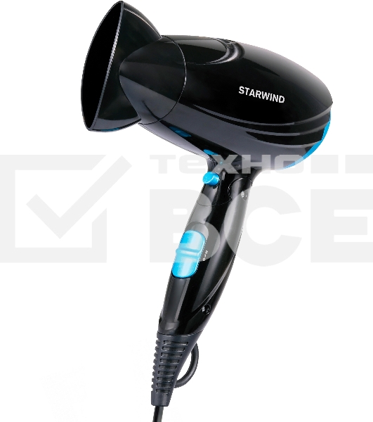 Фен Starwind SHD 7066 1600Вт черный/синий