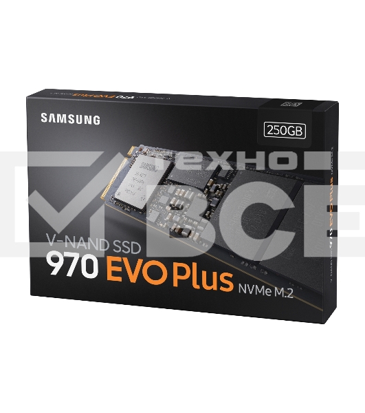Накопитель SSD Samsung 970 EVO Plus MZ-V7S250BW, 250Gb, PCIe 3.0 x4, M.2 2280, NVMe, R/W 3500/2300