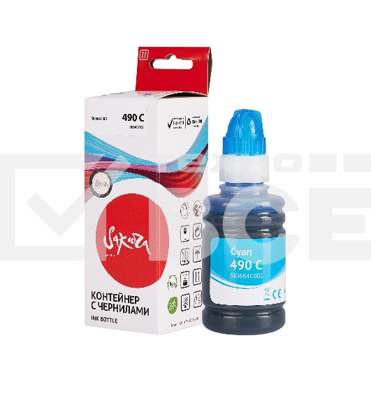 Чернила Sakura 0664C001 для Canon, голубой, 9000 к., 100 мл.