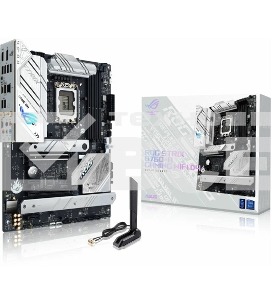 Материнская плата ASUS ROG STRIX B760-A GAMING WIFI, LGA 1700, Intel B760, 4xDDR5, 4xSATA, 3xM.2, 1xPCIe 5.0 x16, 1xPCIe 3.0 x4, 1xHDMI, 1xDP, 1x 2.5Gb LAN, 1xUSB-A 3.2 Gen 2, 2xUSB-A 3.2 Gen 1, 4xUSB 2.0, 5x3.5 мм, 7.1, Standard-ATX