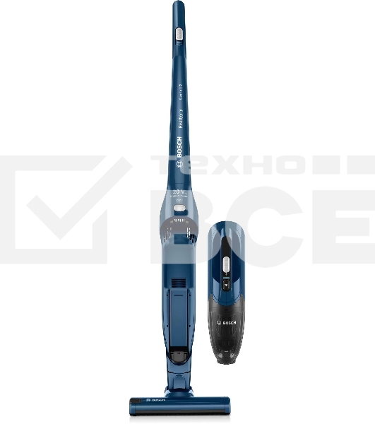 Пылесос вертикальный Bosch Readyy''y BCHF2MX20 синий, питание от аккумулятора, уборка сухая, работа от АКБ max 44 мин