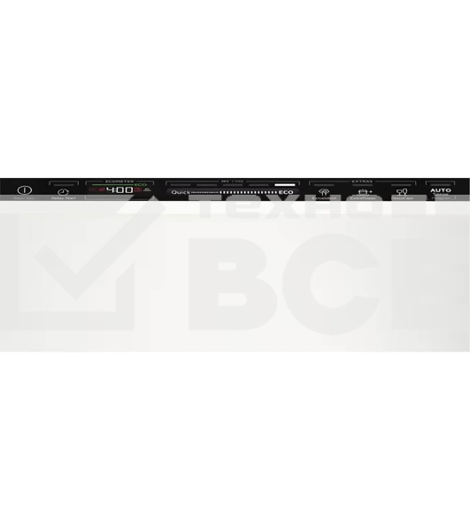 Встраиваемая посудомоечная машина AEG FSE73527P, загрузка на 10 комплектов посуды, сенсорное управление, 7 программ, 44.6x55x82 см, черный цвет, сушка: с открыванием дверцы, индикация на полу: проекция дисплея