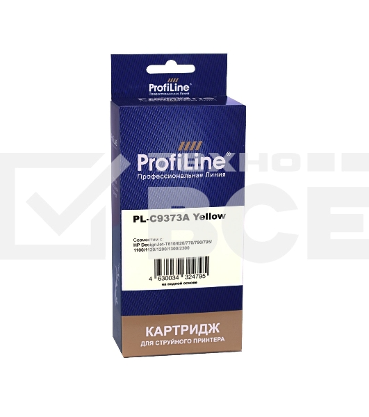 Картридж струйный PL-C9373A (№72) для HP DesignJet T1120ps/T1200/T2300/T1100 MFP Yellow ProfiLine