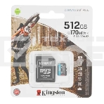 Флеш карта microSDXC 512Gb Class10 Kingston SDCG3/512GB Canvas Go! Plus + adapter, фото2