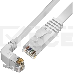 Патч-корд GCR PROF плоский 3.0m, UTP медь кат.6, белый, нижний угол, ethernet high speed 10 Гбит/с, RJ45, T568B, фото3