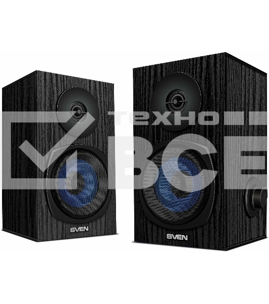Колонки 2.0 SVEN SPS-576 чёрные (2x4W, Bluetooth, дерево)