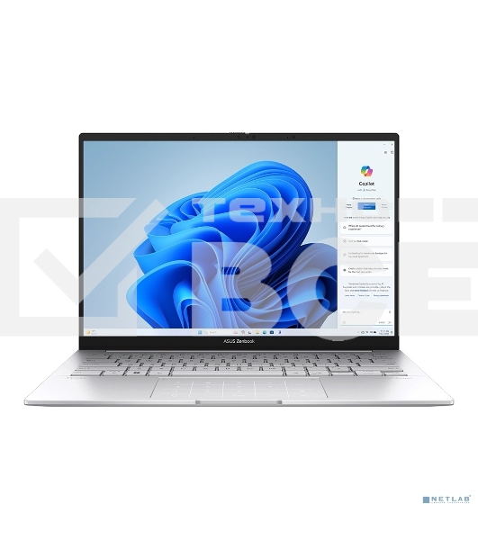 Ноутбук Asus Zenbook 14 OLED UX3405MA-QD1017 серебристый 90NB11R2-M01UC0 Core Ultra 9 185H 32Gb SSD512Gb Intel Arc 14