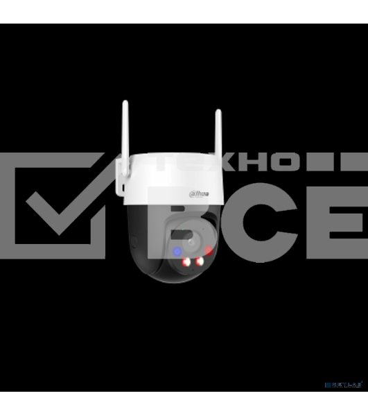 Мини-PT IP-видеокамера Dahua DH-P3AS-PV 4мм 3Мп; 1/2.8” CMOS; объектив 4мм; видеоаналитика; ИК 30м, Led 30м; сигнализация красно-синей подсветкой, IP66, Wi-Fi