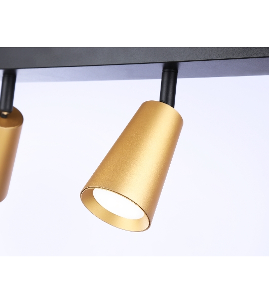 Накладной поворотный спот Ambrella light TA13151/3 BK/GD черный/золото GU10/3 max 12W 445*60*130