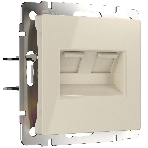 Розетка двойная Werkel Ethernet RJ-45 (слоновая кость) W1181103, фото 1