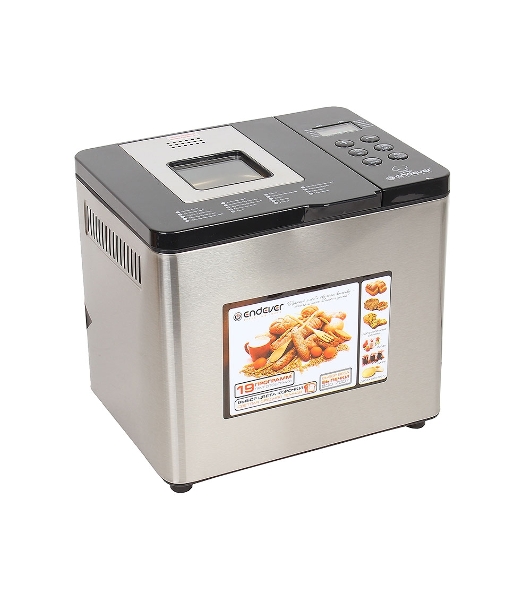 Хлебопечка Endever Skyline MB-54, стальной, мощность 750Вт, LED дисплей,19 автопрограмм