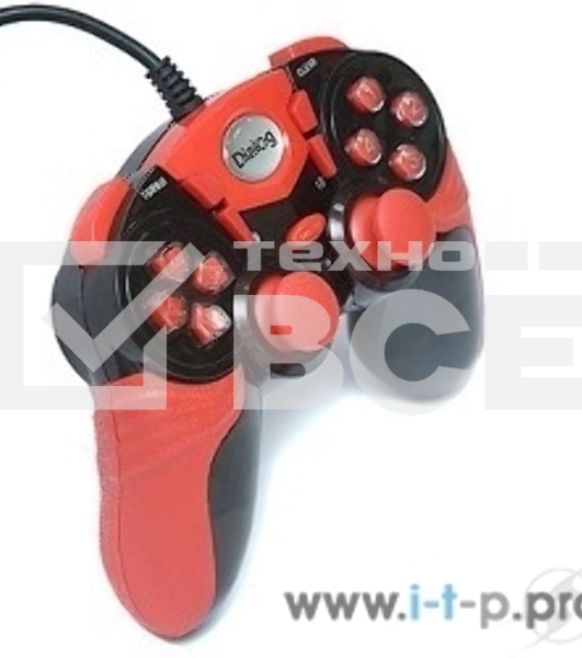 Геймпад Dialog Action GP-A15, черно-красный, вибрация, 12 кнопок, USB
