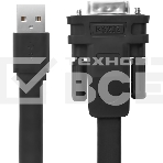 Переходник Greenconnect Конвертер-переходник 0.5m плоский, черный, позолоченные коннекторы, 28/26 AWG, USB 2.0 AM/DB9 RS-232 PRO, чипсет PL2303RA (GCR-UOC5M-BCG-0.5m), фото2