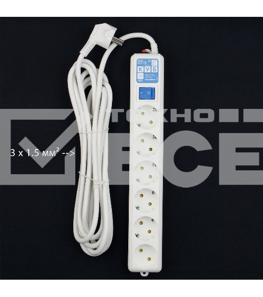 Фильтр-удл. PowerCube PC PRO, 5м, 6р LCконтур, 16А/3,5 кВт