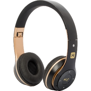 Беспроводные/проводные наушники Harper HB-213 черный/золотой, накладные, Bluetooth + проводной, до 5 ч