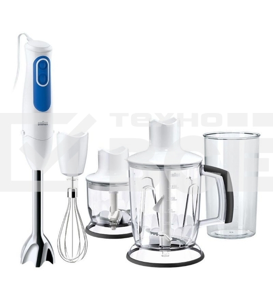 Блендер погружной Braun MQ3045 APERITIVE 700Вт белый/синий