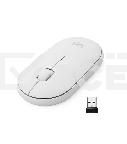 Мышь беспроводная Logitech Pebble M350 белый, 1000 dpi, радиоканал, Bluetooth, USB, кнопки - 3