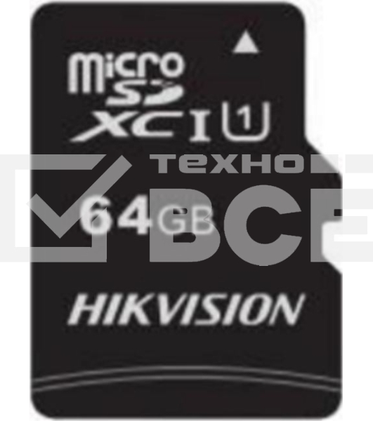 Флеш карта microSDHC 64GB Hikvision HS-TF-C1(STD)/64G/Adapter <HS-TF-C1(STD)/64G/Adapter> (с SD адаптером) R/W Speed 92/30MB/s, V30