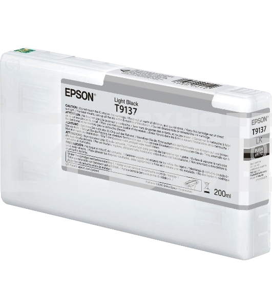 Картридж струйный Epson T9137 с серыми чернилами (200ml) для плоттеров SC-P5000 (C13T913700)