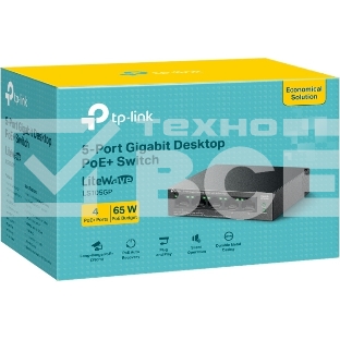 Настольный коммутатор TP-Link LS105GP с 5 гигабитными портами (4 порта PoE+)