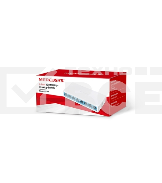 Коммутатор Mercusys MS108, 8 портов Ethernet 100 Мбит/с