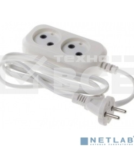 Сетевой удлинитель Buro BU-PSL2.1/W 1.5м (2 розетки) белый (пакет ПЭ)
