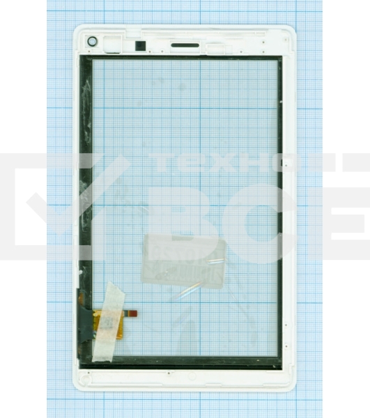 Сенсорное стекло (тачскрин) 070367-01A-V1 VER.2 белое с рамкой