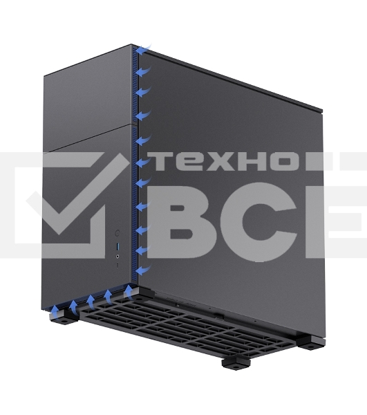 Корпус без блока питания JONSBO D41 STD Black ATX без БП, боковая панель из закаленного стекла, mini-ITX, micro-ATX, ATX, черный