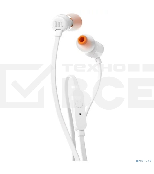 Наушники JBL Tune 110, 3.5 мм, внутриканальные, белый