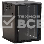 Шкаф коммутационный Hyperline (TWB-2766-GP-RAL9004) настенный 27U 600x600мм пер.дв.стекл 2 бок.пан. 60кг черный 49.9кг 1304мм, фото2