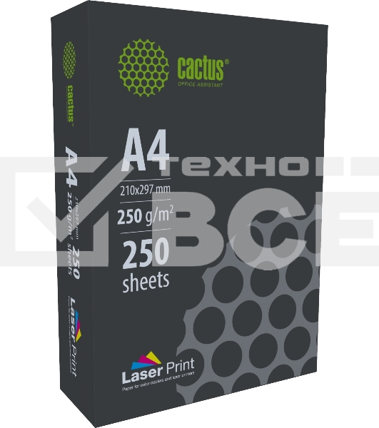 Бумага Cactus CS-LPA4250250 A4/250г/м2/250л./белый для лазерной печати