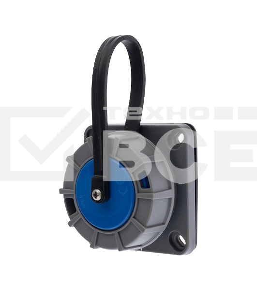 Розетка настенная фланцевая влагозащищенная с крышкой 16 А, 2Р+РЕ, IP68 Rexant