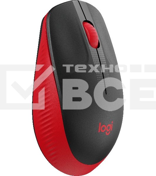 Мышь беспроводная Logitech M190 черный/красный, 1000 dpi, радиоканал, USB, кнопки - 3