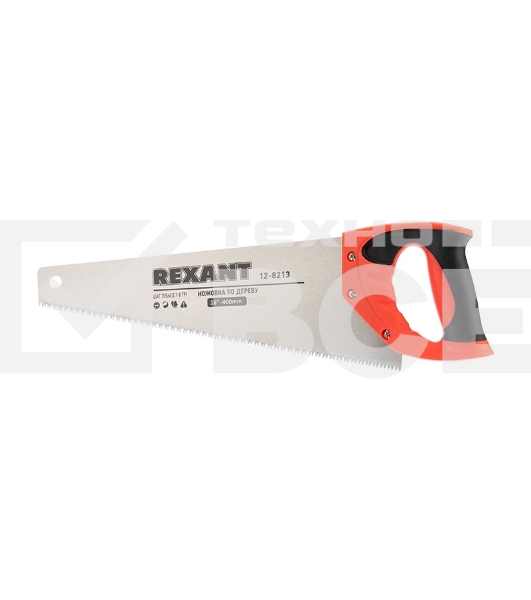 Ножовка по дереву Rexant «Зубец» 400 мм, 7-8 TPI, каленый зуб 2D, двухкомпонентная рукоятка