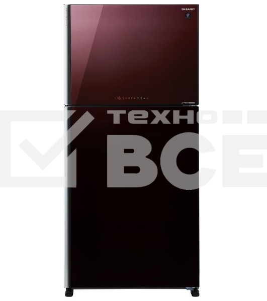 Холодильник Sharp SJXG60PGRD бордовый двухкамерный 422/178 л морозилка сверху, No Frost
