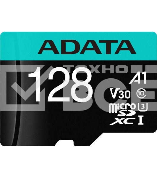 Карта памяти MICRO SDXC 128GB W/AD. AUSDX128GUI3V30SA2-RA1 ADATA