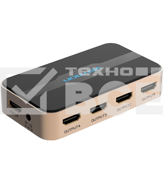 Разветвитель - сплиттер Vention HDMI 19F/4x19F на 4 монитора ACCG0
