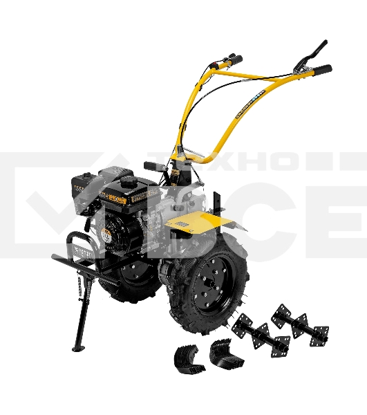 Мотоблок Denzel DPT-370X, 7 л.с., диск.сцеп, шир 90 см, глуб 35 см, фрез 3х4, ВОМ, передачи 3В/1Н