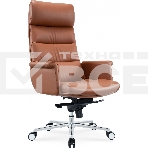 Кресло руководителя Cactus CS-LBR-CARACAS кожа крестов. алюминий, фото 1