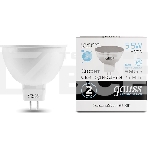 Лампа светодиодная Gauss Elementary MR16 6Вт цок.:GU5.3 спот 220B 6500K св.свеч.бел.хол. MR16 (упак.:10шт) (13536), фото2