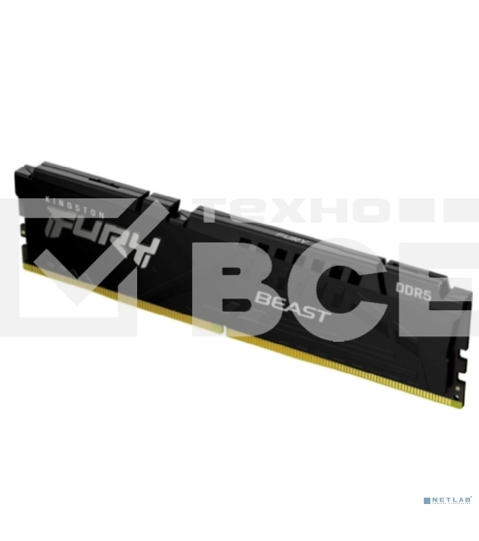 Оперативная память Kingston Fury Beast, DDR5, 8GB (1x8GB), 6000MHz, CL36, с радиатором, черный