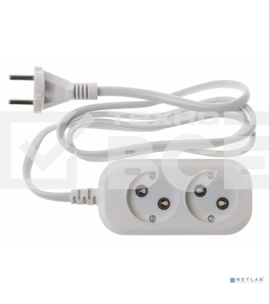Сетевой удлинитель Buro BU-PSL2.1/W 1.5м (2 розетки) белый (пакет ПЭ)