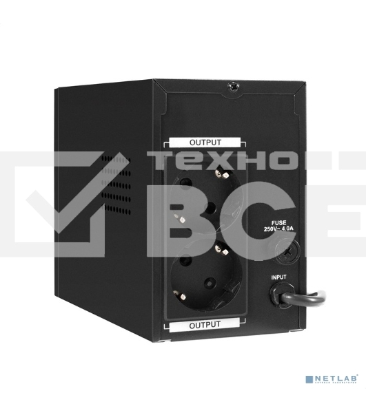 Источник бесперебойного питания ExeGate Power Smart ULB-500.LCD.AVR.2SH <500VA/300W, LCD, AVR, 2*Schuko, металлический корпус, Black>