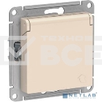 Механизм розетки 1-м СП AtlasDesign 16А IP20 с заземл. защ. шторки с крышкой беж., фото5