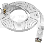 Патч-корд GCR PROF плоский 3.0m, UTP медь кат.6, белый, нижний угол, ethernet high speed 10 Гбит/с, RJ45, T568B, фото4