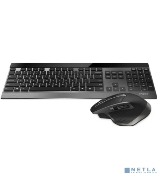 Комплект клавиатура+мышь Rapoo 9900M беспроводной, USB, 3200 DPI, чёрный